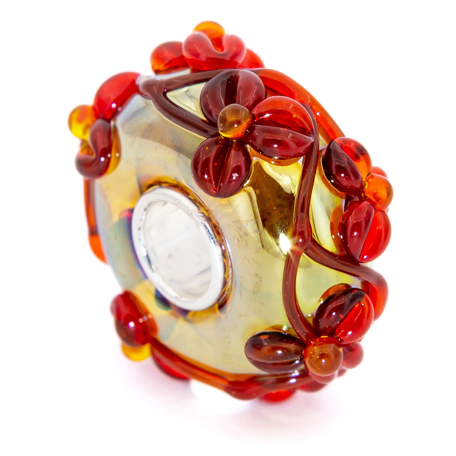 Gold Oil Bright Red Flowertwig