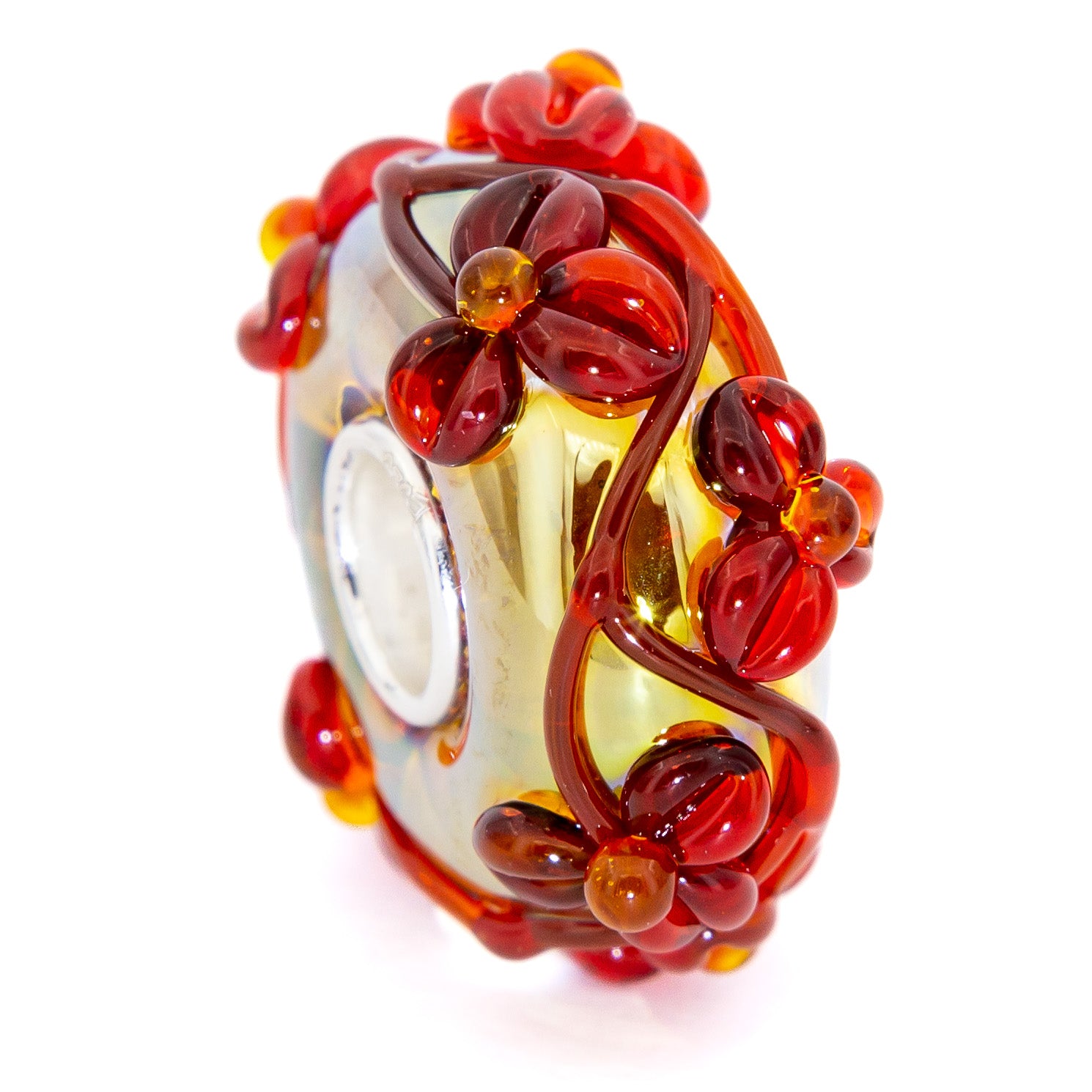 Gold Oil Bright Red Flowertwig